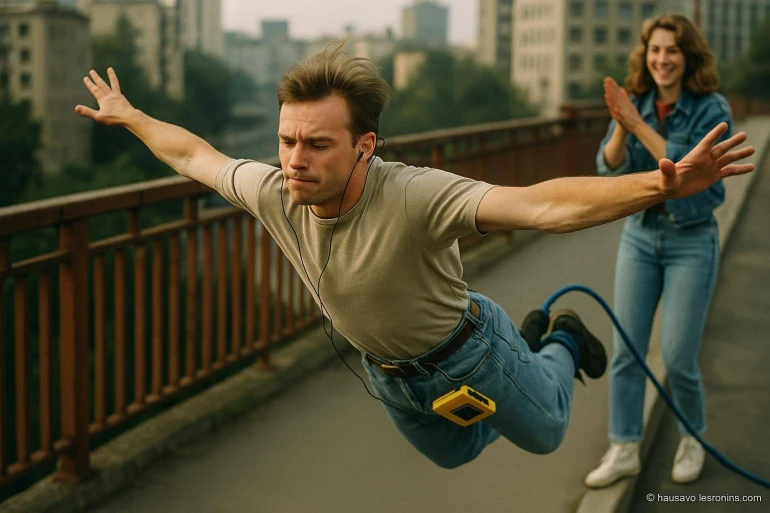Homme en train de sauter avec corde à sauter