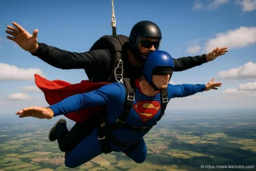 Fred superman enterre sa vie de garçon en sautant en parachute à chalon
