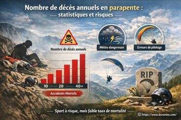 Nombre de décès annuels en parapente : quels sont les risques réels ?